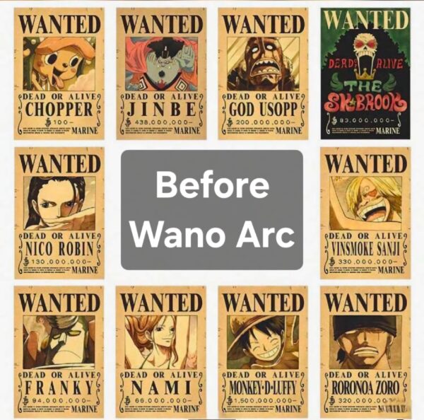 Straw Hat crew Wanted Posters (Before Wano Arc) (10pcs)