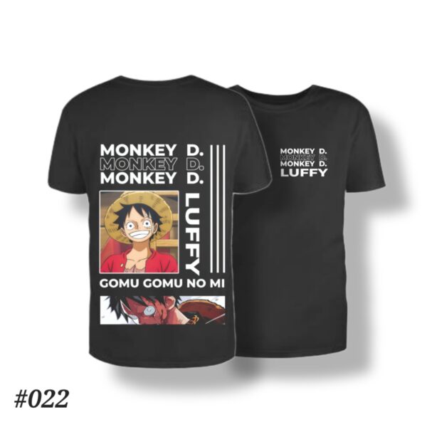 Monkey D Luffy Gomu Gomu Black Tshirt #022