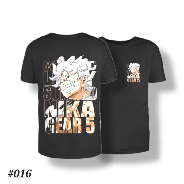 Monkey D Luffy Nika Gear 5 Black Tshirt #016
