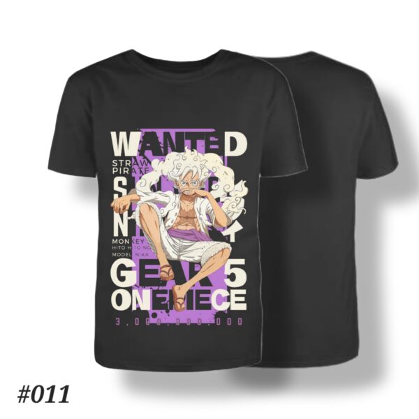Monkey D Luffy Wanted Gear 5 Black Tshirt #011