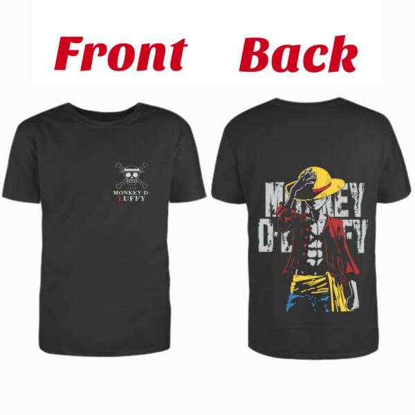 Monkey D Luffy Black Tshirt #010 - Image 2