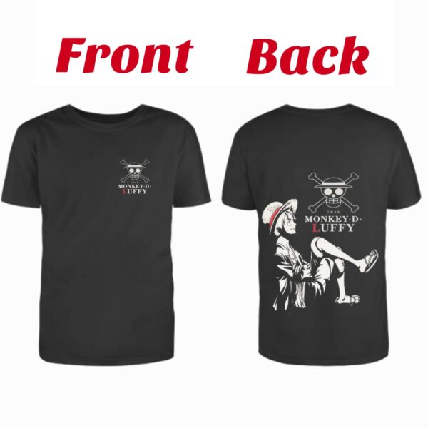 Monkey D Luffy "Chill" Black Tshirt #020 - Image 2